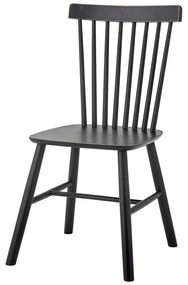 Черен трапезен стол от масивно каучуково дърво Mill – Bloomingville