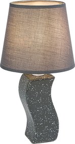 Rabalux Dayami, настолна лампа, сива керамична лампа със сив текстилен абажур, E14 1xMAX40W, В34см, Д18см, кабел: 180см бял PVC