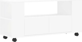 833742 vidaXL ТВ шкаф, бял, 102x34,5x43 см, инженерно дърво