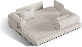 Бежов сгъваем диван от прежда с примки от букле 206 cm Kemi – Cosmopolitan Design