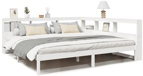 3324309 vidaXL Легло с етажерка за книги, без матрак, 180x200 см, бор масив