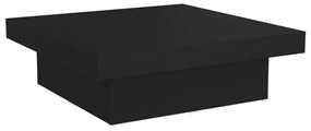 806913 vidaXL Маса за кафе, черна, 90x90x28 см, инженерно дърво