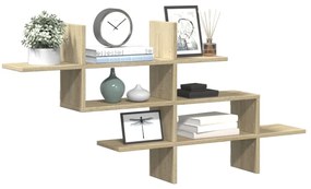 853265 vidaXL Стенен рафт, дъб сонома, 124,5x18x60,5 см, инженерно дърво