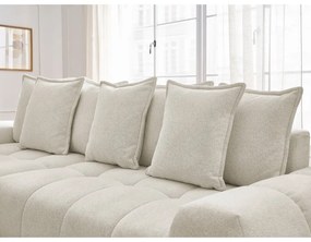 Бял шенилов сгъваем/с място за съхранение ъглов диван (ляв ъгъл) Everest – Bobochic Paris