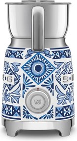 Уред за разпенване на мляко Smeg Dolce & Gabbana MFF01DGBEU, 500 W, 600 мл, Автоматично изключване, Без BPA, Средиземноморско синьо