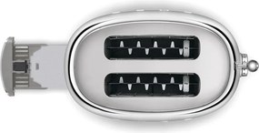Тостер за хляб SMEG 50's Style TSF01SSEU, 950W, 2 филии, 6 нива, Тавичка за трохи, Вграден кабел, Неръждаема стомана, Сребрист