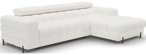 Кремав сгъваем/с място за съхранение ъглов диван от прежда с примки от букле (десен ъгъл) Felro – ELTAP