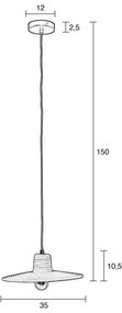 Черно затъмняващо се висящо осветително тяло с ратанов абажур ø 35 cm Balance – Zuiver