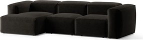 Черен ъглов диван (ляв ъгъл) Bergamo – Cosmopolitan Design