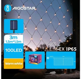 Aigostar - LED соларна коледна верига 100xLED/8 функции 4,5x1,5m IP65 топло бяло