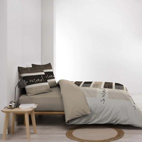 Кафяво двойно памучно спално бельо 200x200 cm So Natural – douceur d'intérieur