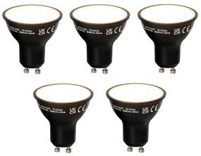 Комплект от 5 Смарт GU10 димируема LED лампа черна 7W 600 lm 3000K