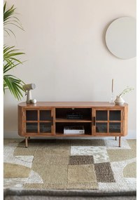 Маса за телевизор от масивно каучуково дърво в естествен цвят 150x55x38 cm Yaz – White Label