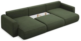 Разтегателен ъглов диван с място за съхранение в цвят каки (U форма) Kapua – Makamii