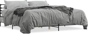 3280060 vidaXL Рамка за легло, сив сонома, 180x200 см, инженерно дърво и метал