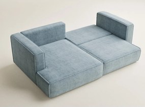 Светлосин шенилов сгъваем/с място за съхранение ъглов диван (ляв ъгъл) Velto – Maison de Rêve