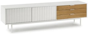 Бяла/естествена маса за телевизор от декор от дъб 180x52 cm Sierra – Teulat