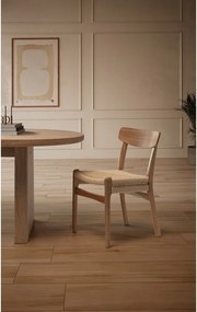 Трапезни столове в комплект 2 бр. от масивно каучуково дърво в естествен цвят Biel – MOME