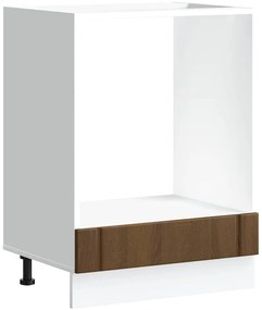 853764 vidaXL Шкаф за фурна, Lucca, кафяв дъб, инженерно дърво