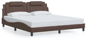 3208112 vidaXL Рамка за легло Viana без матрак, кафява, 180x200 см, изкуствена кожа