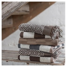Кафява кърпа от органичен памук от тери 50x90 cm Retro – Mette Ditmer Denmark