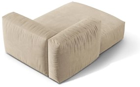 Бежов кадифен модул за диван (ляв ъгъл) Martina – Micadoni