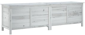 364761 vidaXL Градинска кутия за съхранение бяла 198,5x50x56,5 см чам масив