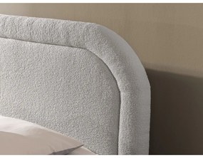 Светлосиво боксспринг легло 180x200 cm с място за съхранение Ornes – Ropez