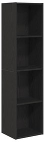 862409 vidaXL Шкаф за книги/Кабинет за телевизор Черен дъб 36x30x143 см