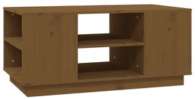 814402 vidaXL Кафе маса, меденокафява, 90x49x40,5 см, борово дърво масив