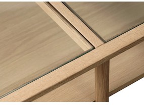 Стъклена масичка за кафе в естествен цвят 41x60 cm Elba - Unique Furniture