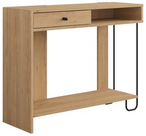 Конзолна маса с плот в дъбов декор в естествен цвят 35x100 cm Saturne - Marckeric