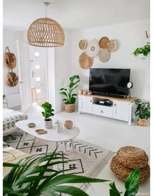 Кремав ръчно изработен памучен килим подходящ за пране 170x120 cm Bereber Rhombs – Lorena Canals