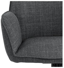 Тъмносиви тапицирани трапезни столове в комплект с подлакътници 2 бр. Glenda – Actona