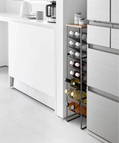 Черен метален стелаж за вино брой бутилки 16 20x88,5x19 cm Tower – YAMAZAKI