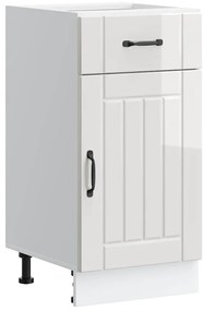 853709 vidaXL Кухненски шкаф Lucca, бял гланц, инженерно дърв