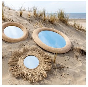 Стенно огледало с ратанова рамка ø 109,5 cm Piedre - Light &amp; Living