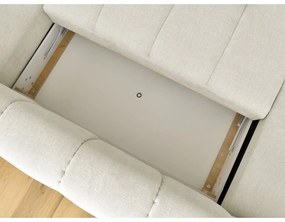 Бежов сгъваем/с място за съхранение ъглов диван (десен ъгъл/U форма) Fuji – Bobochic Paris