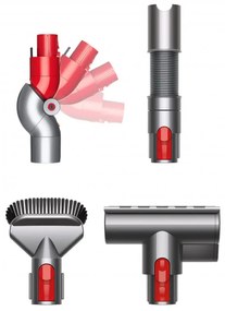 Комплект за почистване на животински косми и замърсявания Dyson 971533-01, 4 части, Тапицерия, Килими, Тесни и труднодостъпни места, Сив/червен