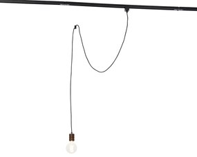 1-фазна релсова система с 3 прожектора и висящи лампи тъмно бронз - Cavalux Jeana