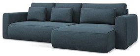 Син разтегателен ъглов диван с място за съхранение (десен ъгъл) Kapua – Makamii