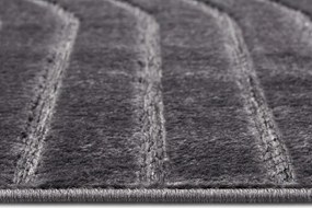 Антрацитен килим 67x120 cm Iconic Wave - Hanse Home