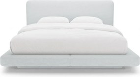 Светлосиво двойно легло 200x200 cm тапицирано Linea – Micadoni