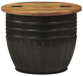 351752 vidaXL Маса за кафе, черна, 50x39,5 см, регенерирано дърво масив