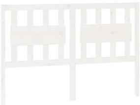 818561 vidaXL Горна табла за легло, бяла, 125,5x4x100 см, бор масив