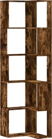 852586 vidaXL Ъглова етажерка 5 рафта опушен дъб 50x50x179 см инженерно дърво