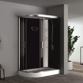 Хидромасажна душ кабина ЛИНДА ICSH 8115R NEW EASY ASSEMBLE Inter Ceramic, 120x80x215см, 4мм, 6 водни дюзи, радио, LED осветление