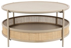 Кръгла масичка за кафе в бежов и естествен цвят ø 80 cm Makoto – White Label