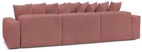Светлорозов ъглов диван от рипсено кадифе Voltaire – Bobochic Paris