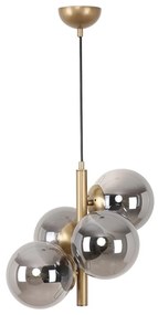 Висяща лампа със стъклен абажур в сиво-златисто ø 15 cm Forte - Squid Lighting